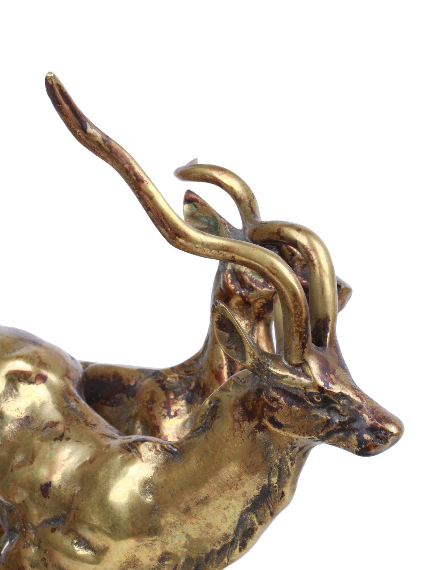 LAST WAX GILT CAST BRONZE FIGURAL GROUP OF DEER PIC-7